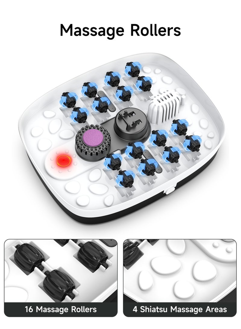 Nekteck Electric Foldable Foot Spa Bath Massager with Heat, Bubble Massage, Remote Control, 3 Heat Levels, 16 Massage Rollers and Pumice Stone - Image 3